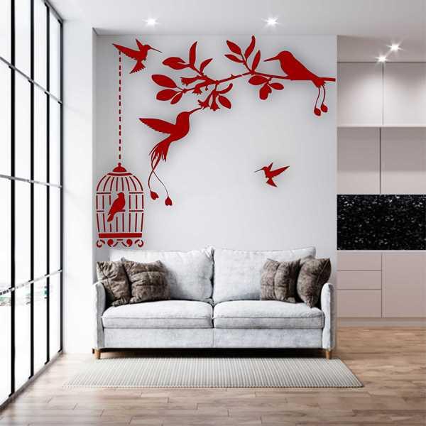Flying Birds Room décor Reusable Stencil for Canvas and wall painting....ID#80 - Image 4