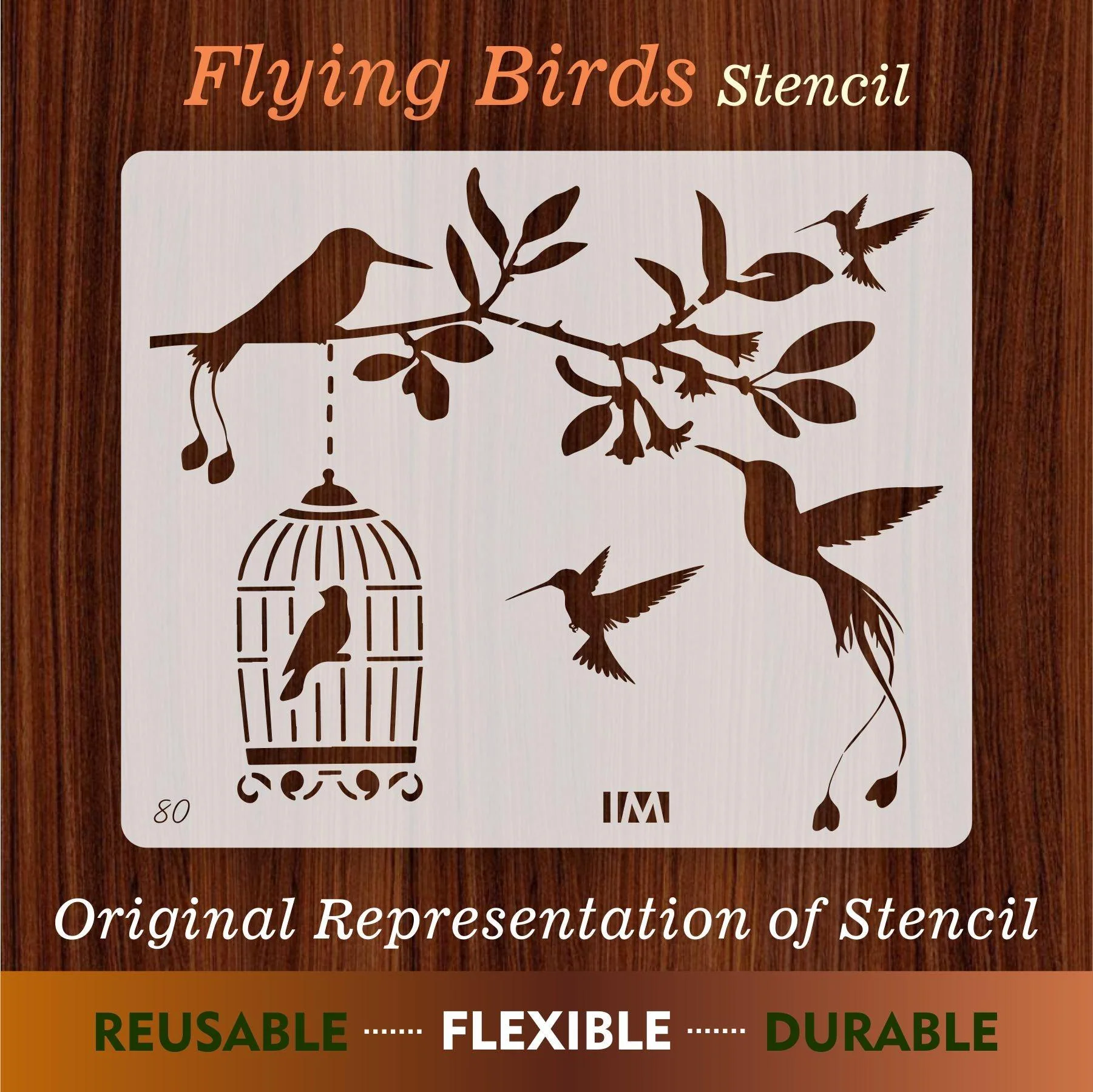 Flying Birds Room décor Reusable Stencil for Canvas and wall painting....ID#80 - Image 5