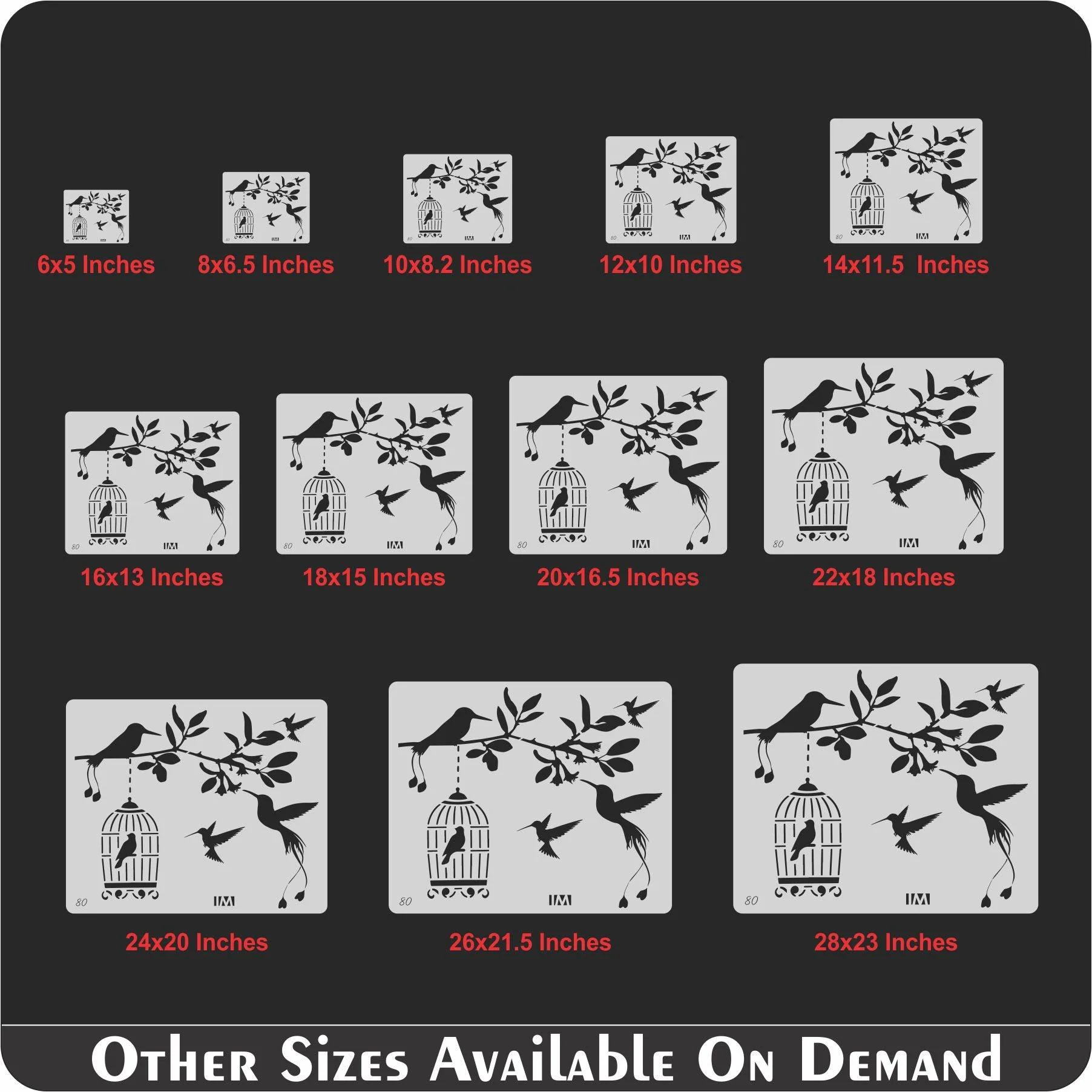 Flying Birds Room décor Reusable Stencil for Canvas and wall painting....ID#80 - Image 6