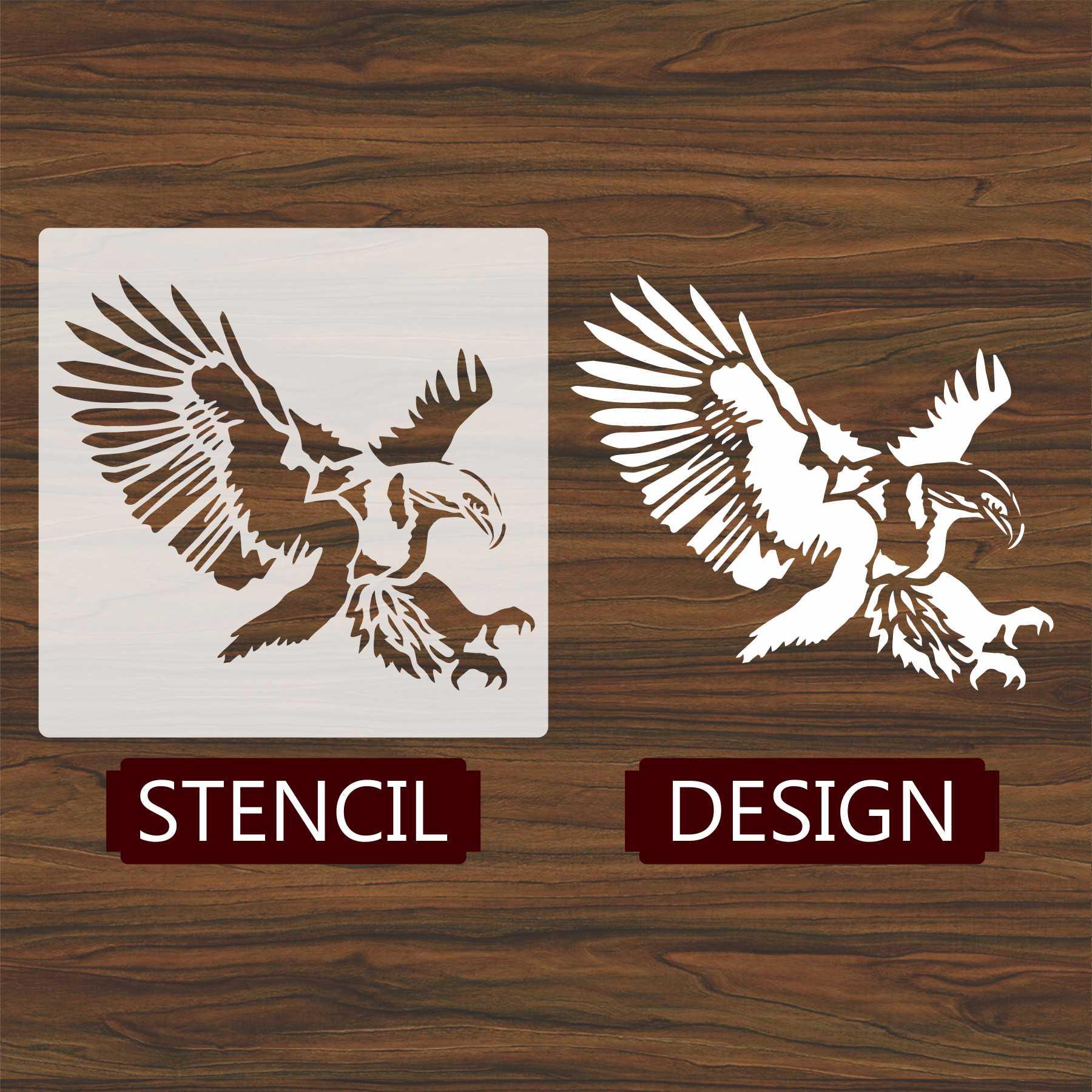 Flying Eagle Reusable Stencil for Canvas and wall painting.ID# 427 - Image 2