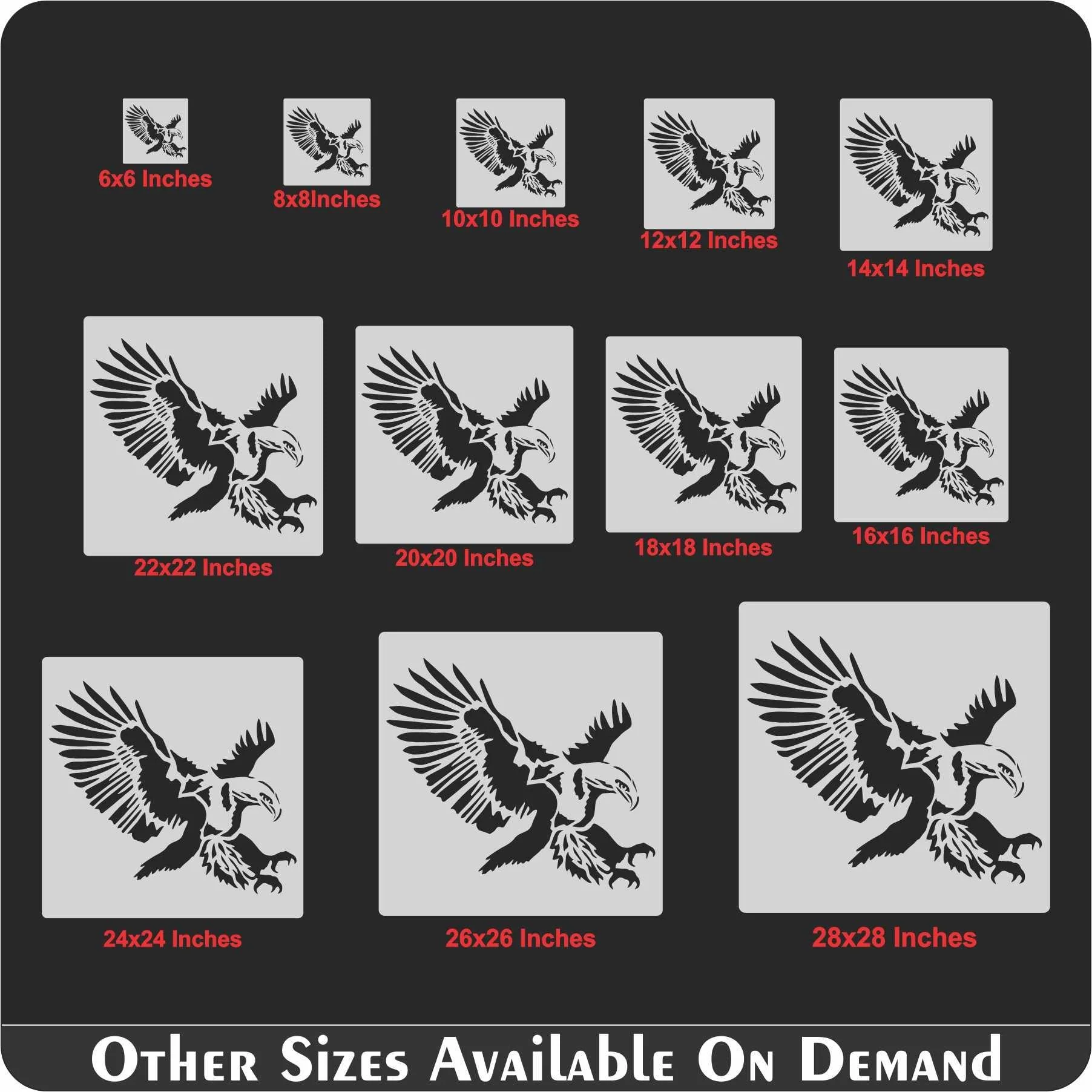 Flying Eagle Reusable Stencil for Canvas and wall painting.ID# 427 - Image 4