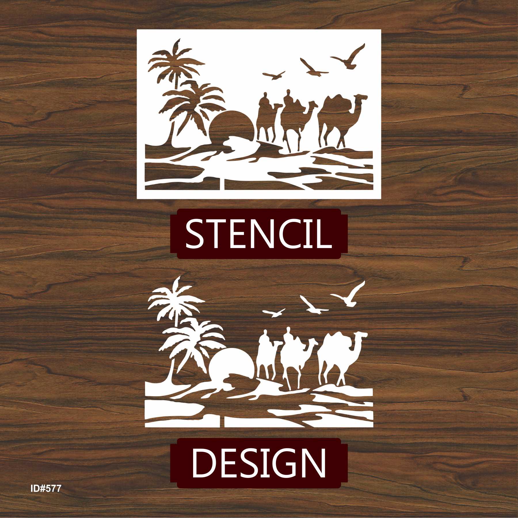 Camles and Coconut Tree stencil for Painting stencils stamp photo album embossed paper card on wood, fabric, wall ID#577 - Image 3