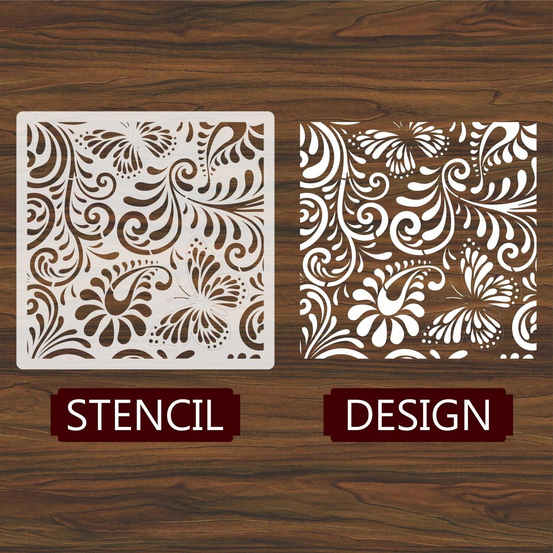 Foral 3d seamless pattern Reusable Stencil For Canvas And Wall Painting.ID#215 - Image 3