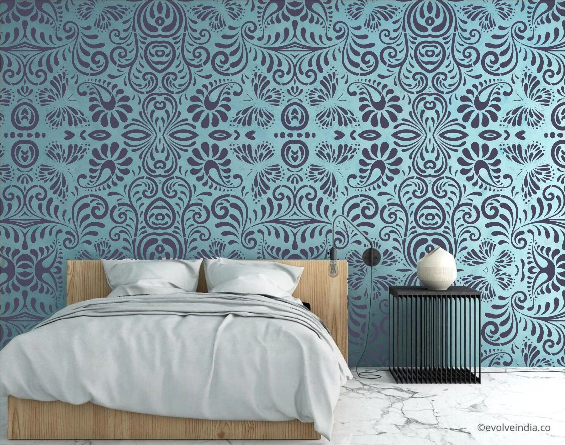 Foral 3d seamless pattern Reusable Stencil For Canvas And Wall Painting.ID#215 - Image 5