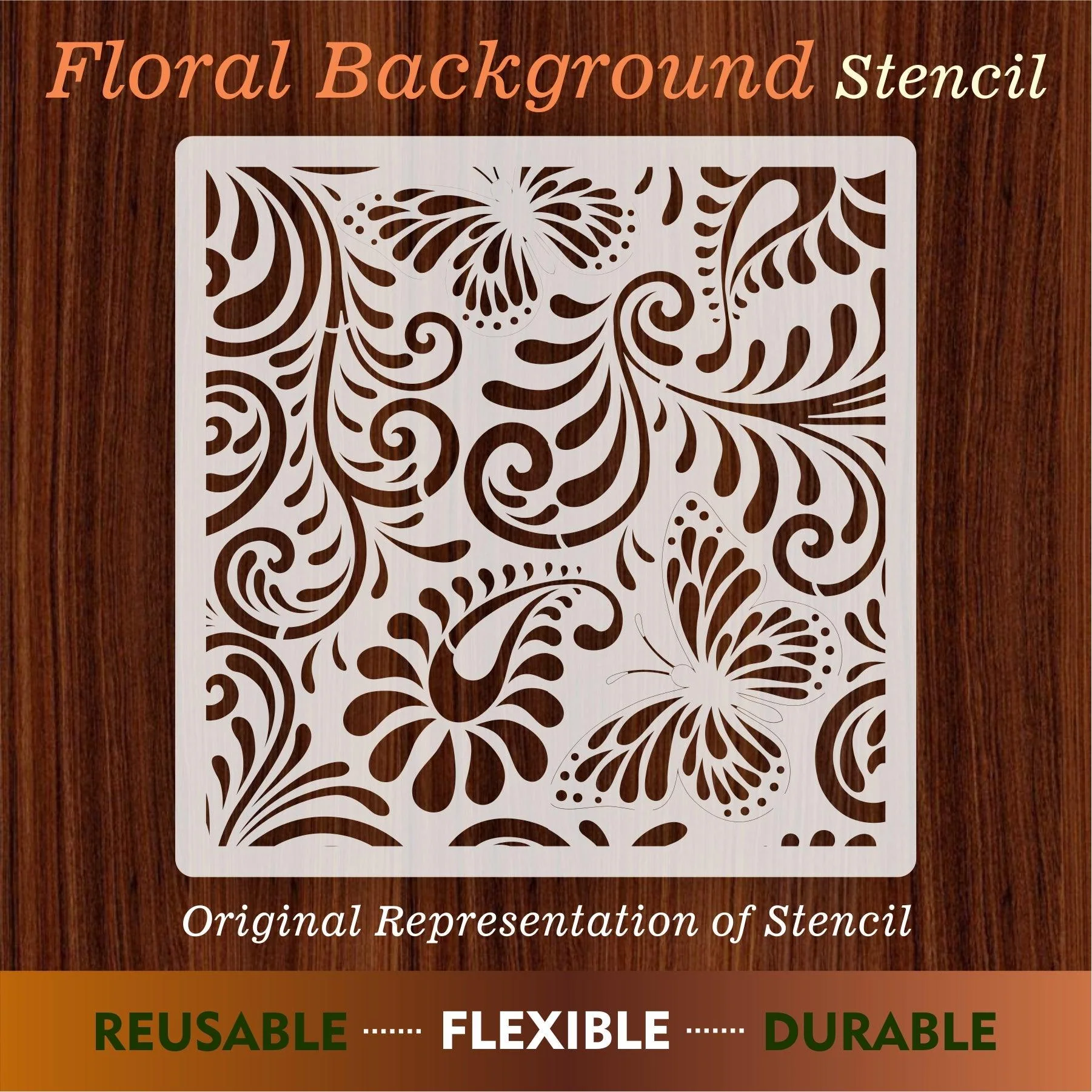 Foral 3d seamless pattern Reusable Stencil For Canvas And Wall Painting.ID#215 - Image 6