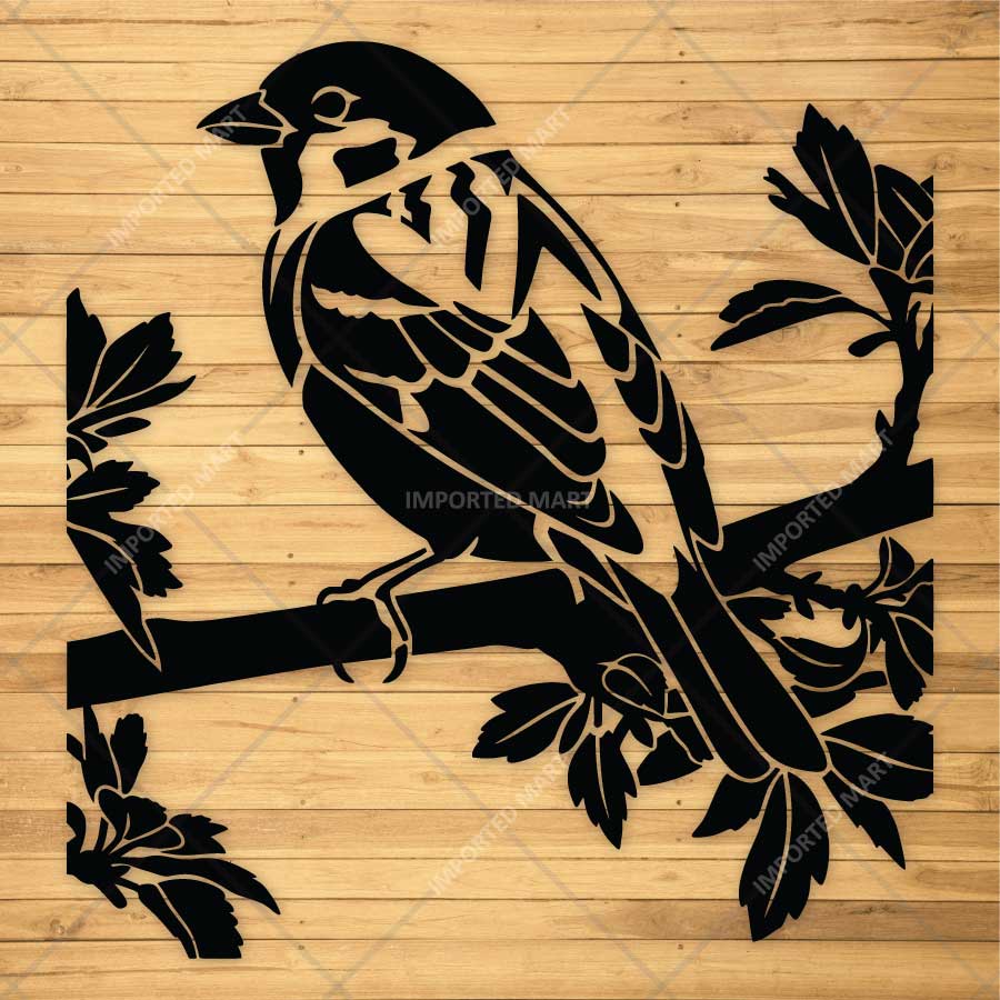 Forest Bird Branch Stencil for Wall, Wood & Furniture Painting – Nature Wildlife Art Design – ID# 813 - Image 3