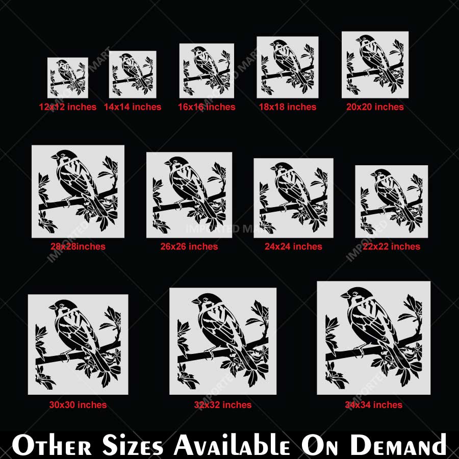 Forest Bird Branch Stencil for Wall, Wood & Furniture Painting – Nature Wildlife Art Design – ID# 813 - Image 5