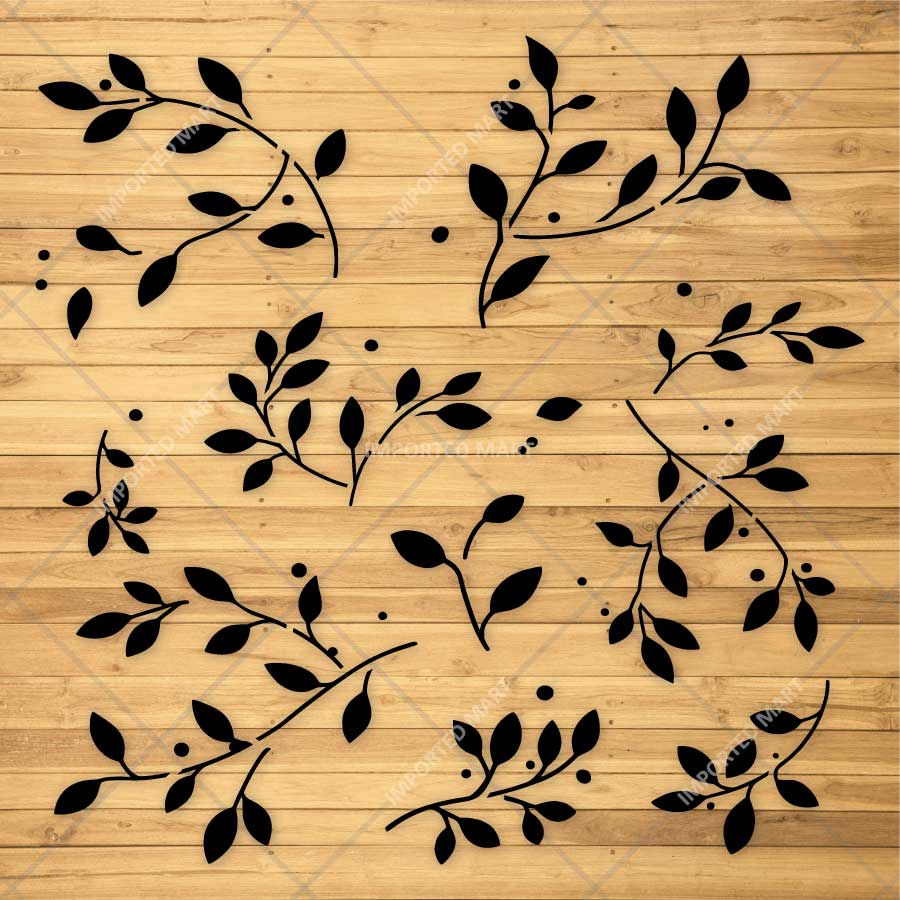 Forest Vine Stencil for Wall, Furniture & Fabric Art – Botanical Leaf Vine Pattern Design – ID# 764 - Image 3