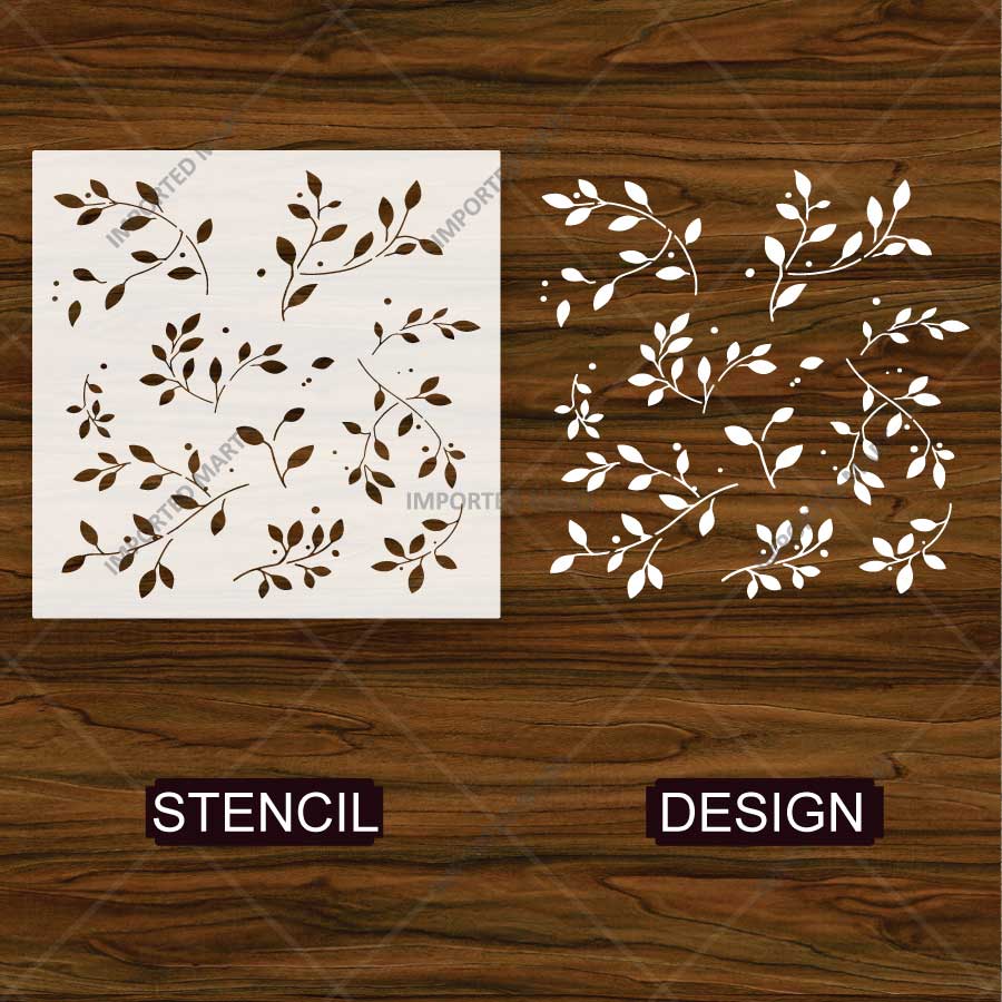 Forest Vine Stencil for Wall, Furniture & Fabric Art – Botanical Leaf Vine Pattern Design – ID# 764 - Image 4