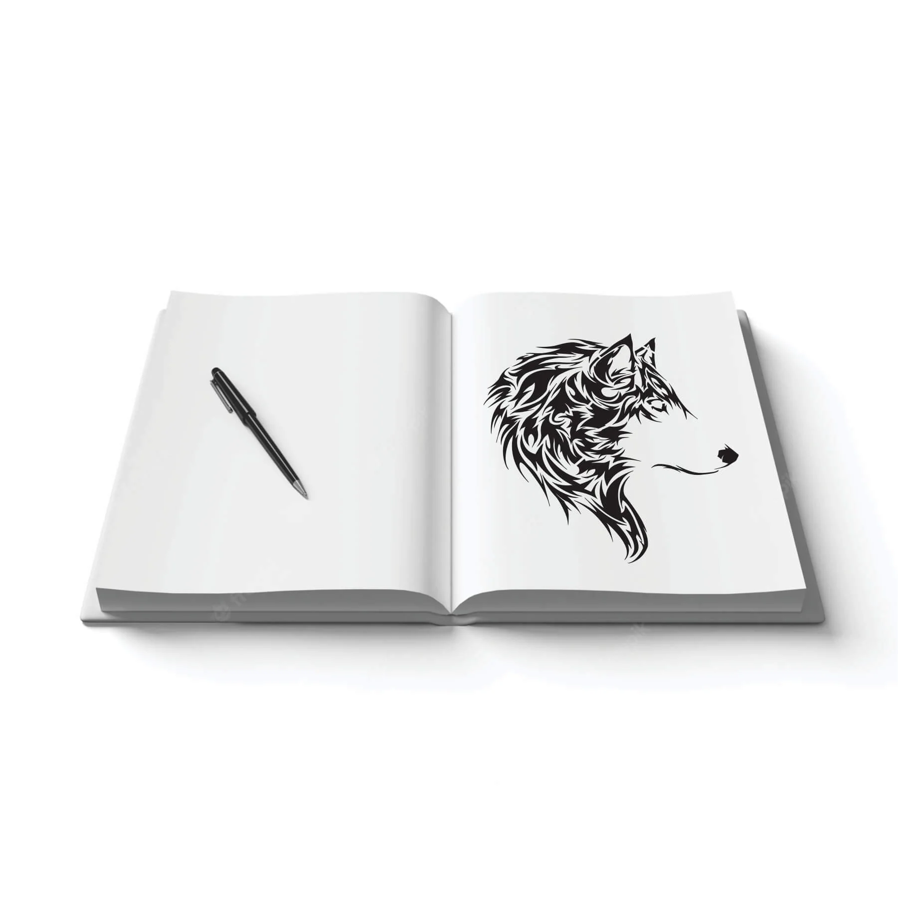 Wolf Head Reusable Stencil for Canvas and wall painting.ID#230 - Image 5