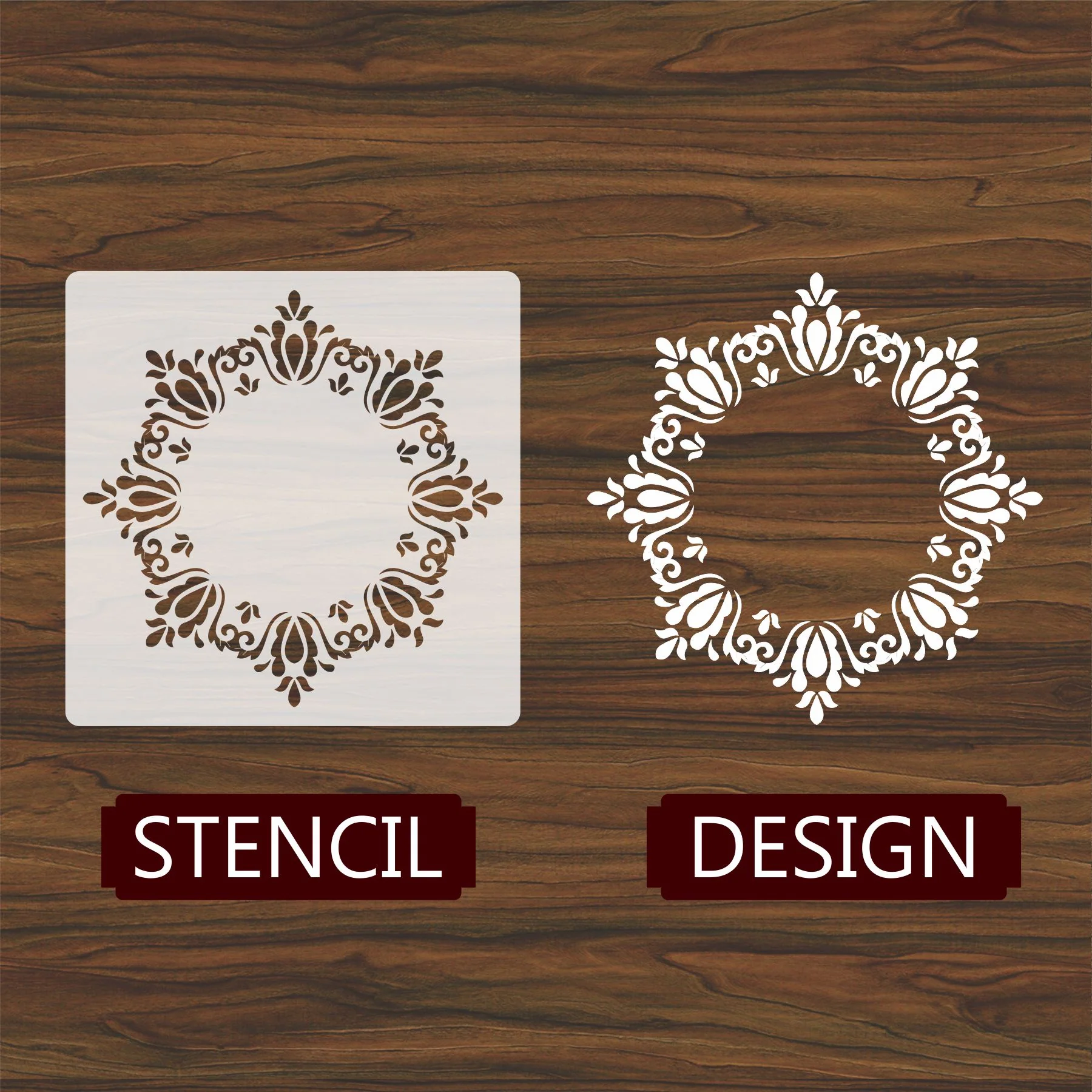 Frame Round Border Mandala Reusable Stencil For Canvas And Wall Painting.ID#255 - Image 3