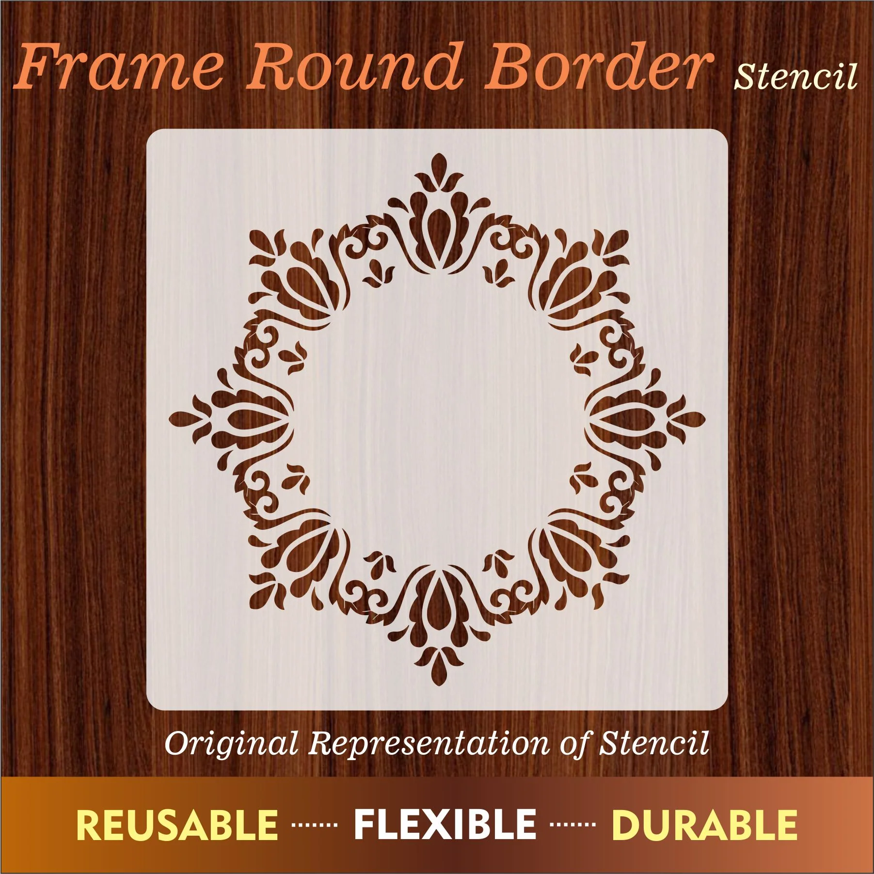 Frame Round Border Mandala Reusable Stencil For Canvas And Wall Painting.ID#255 - Image 4