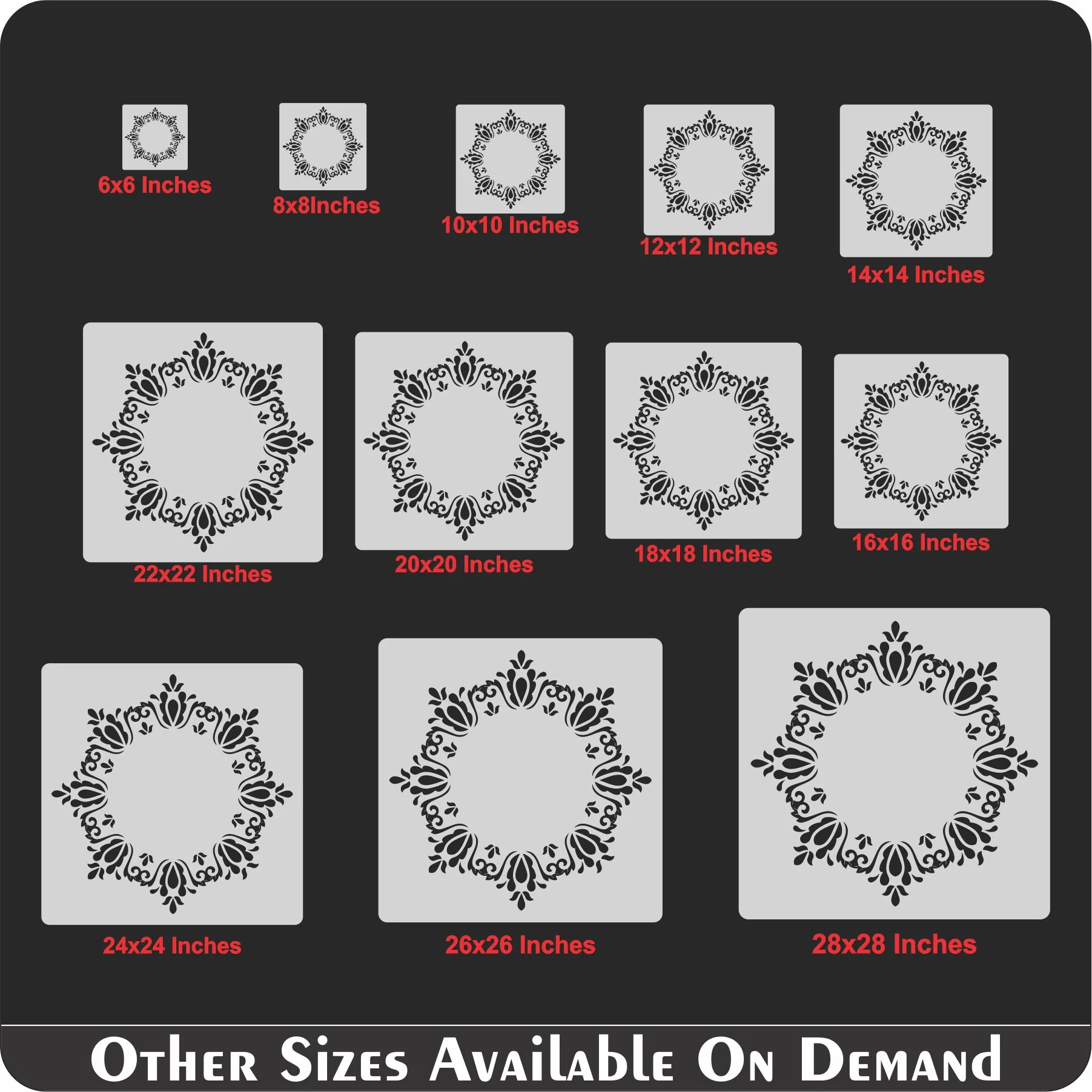 Frame Round Border Mandala Reusable Stencil For Canvas And Wall Painting.ID#255 - Image 5