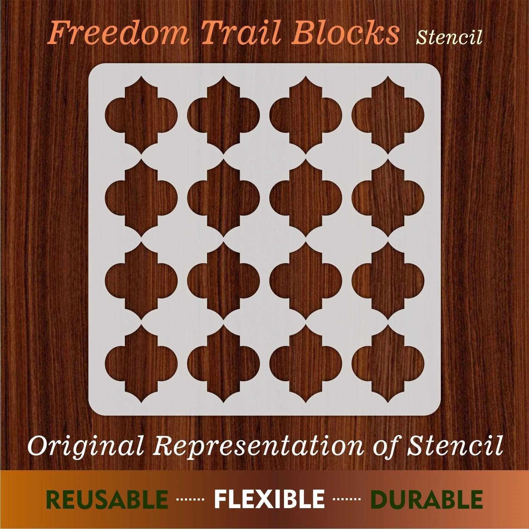 Freedom Trail Blocks Reusable Stencil For Canvas And Wall Painting.ID #455 - Image 6