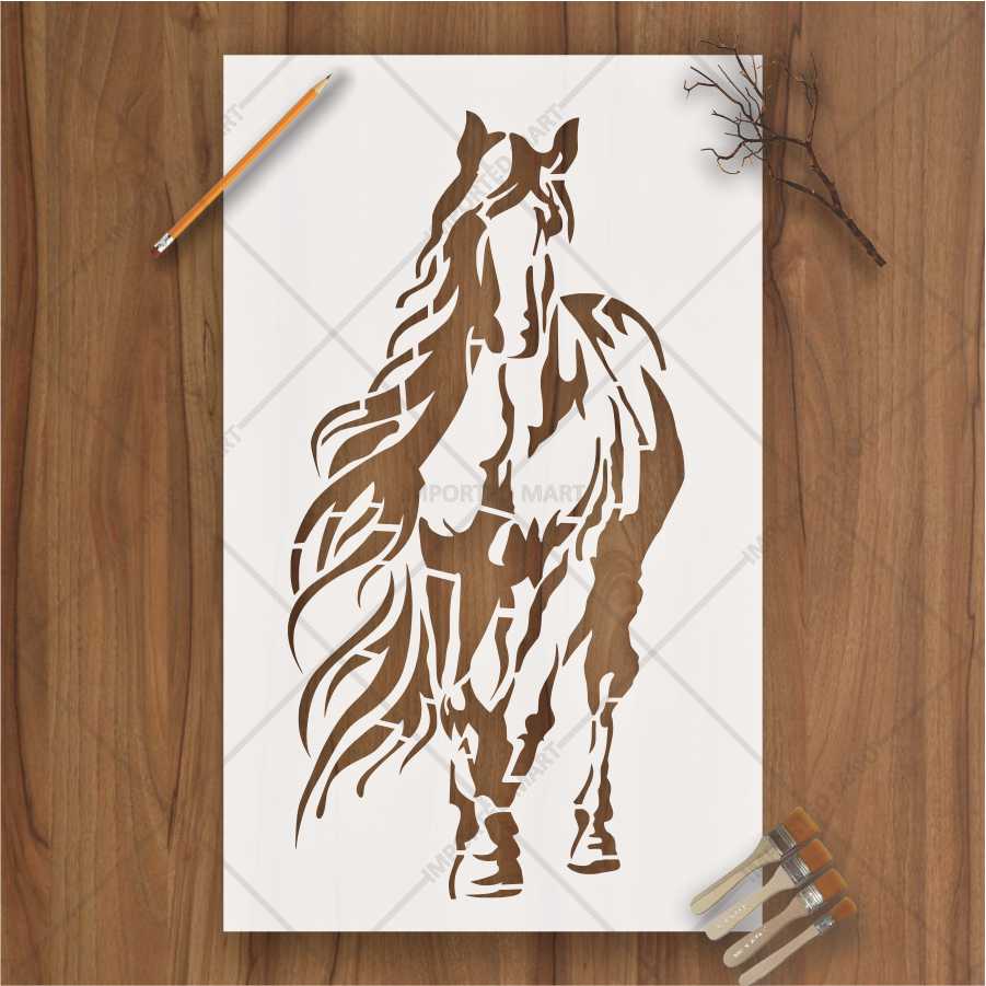 Galloping Horse Stencil for Wall, Wood & Fabric Art – Western Animal Design – ID# 680 - Image 2