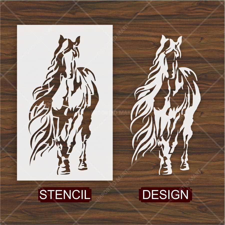 Galloping Horse Stencil for Wall, Wood & Fabric Art – Western Animal Design – ID# 680 - Image 4