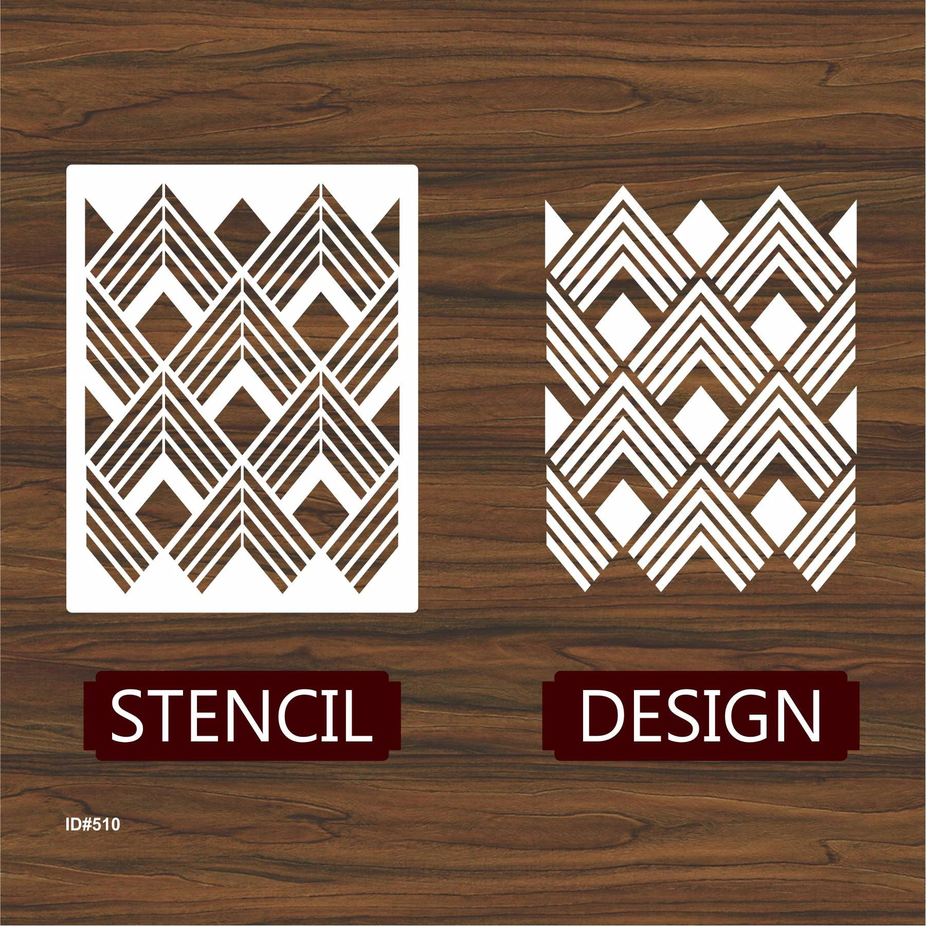Geomatric Pattern Stencil For Canvas And Wall Painting. ID #510 - Image 4