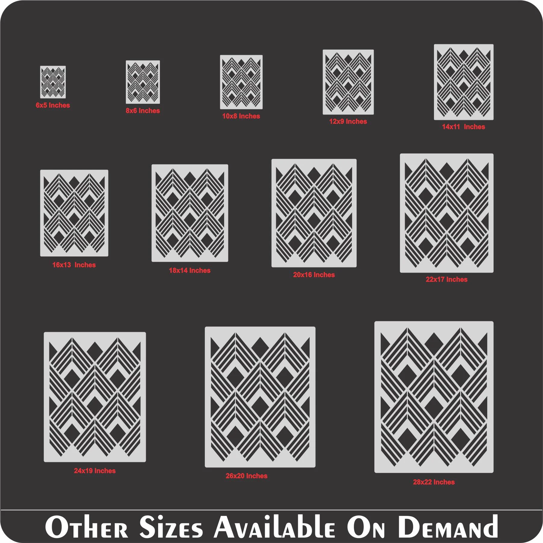Geomatric Pattern Stencil For Canvas And Wall Painting. ID #510 - Image 7