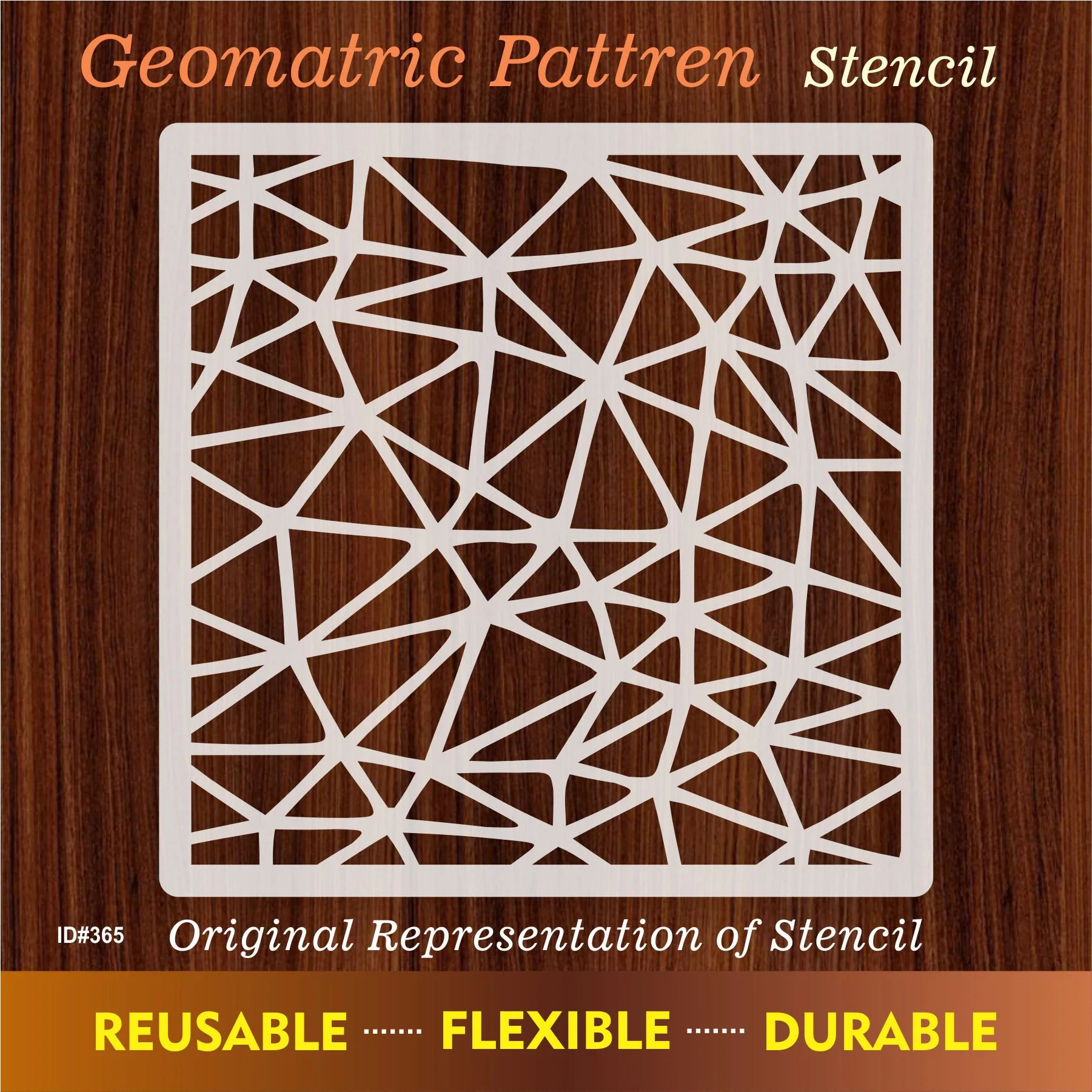 Geomatric Pattern Stencil Reusable Stencil For Canvas And Wall Painting.ID #365 - Image 7