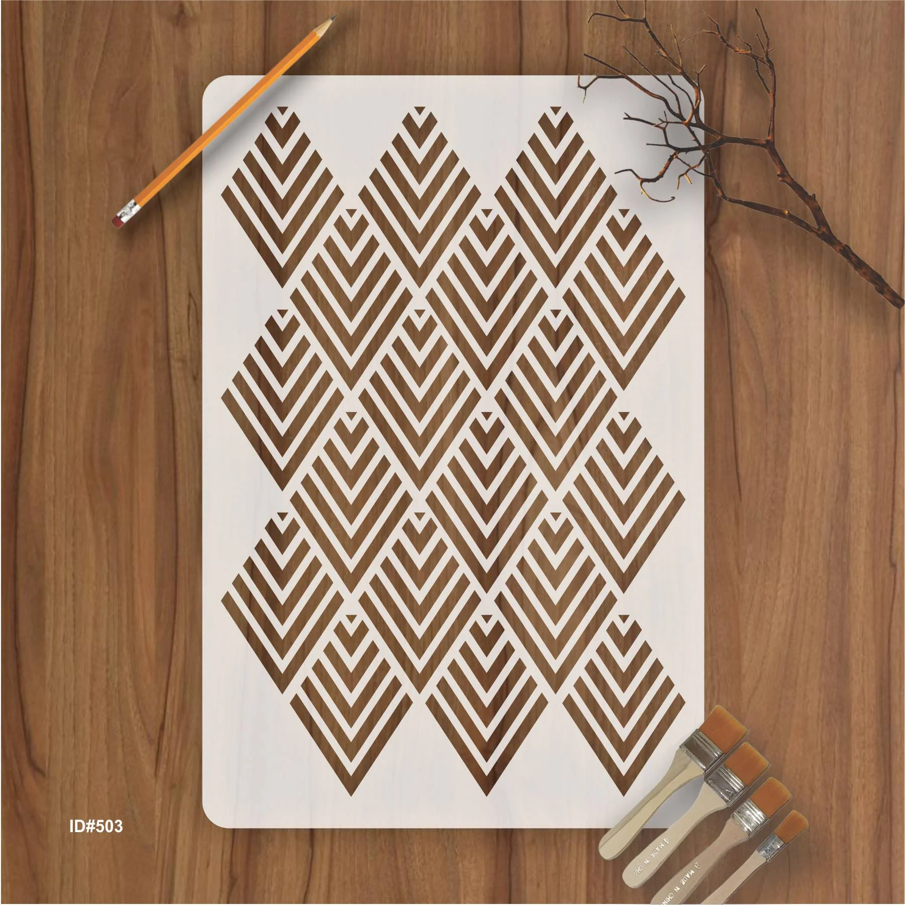 Geomatric Pattren Stencil For Canvas, Wood, Clothes, Floor And Wall Painting. ID #503