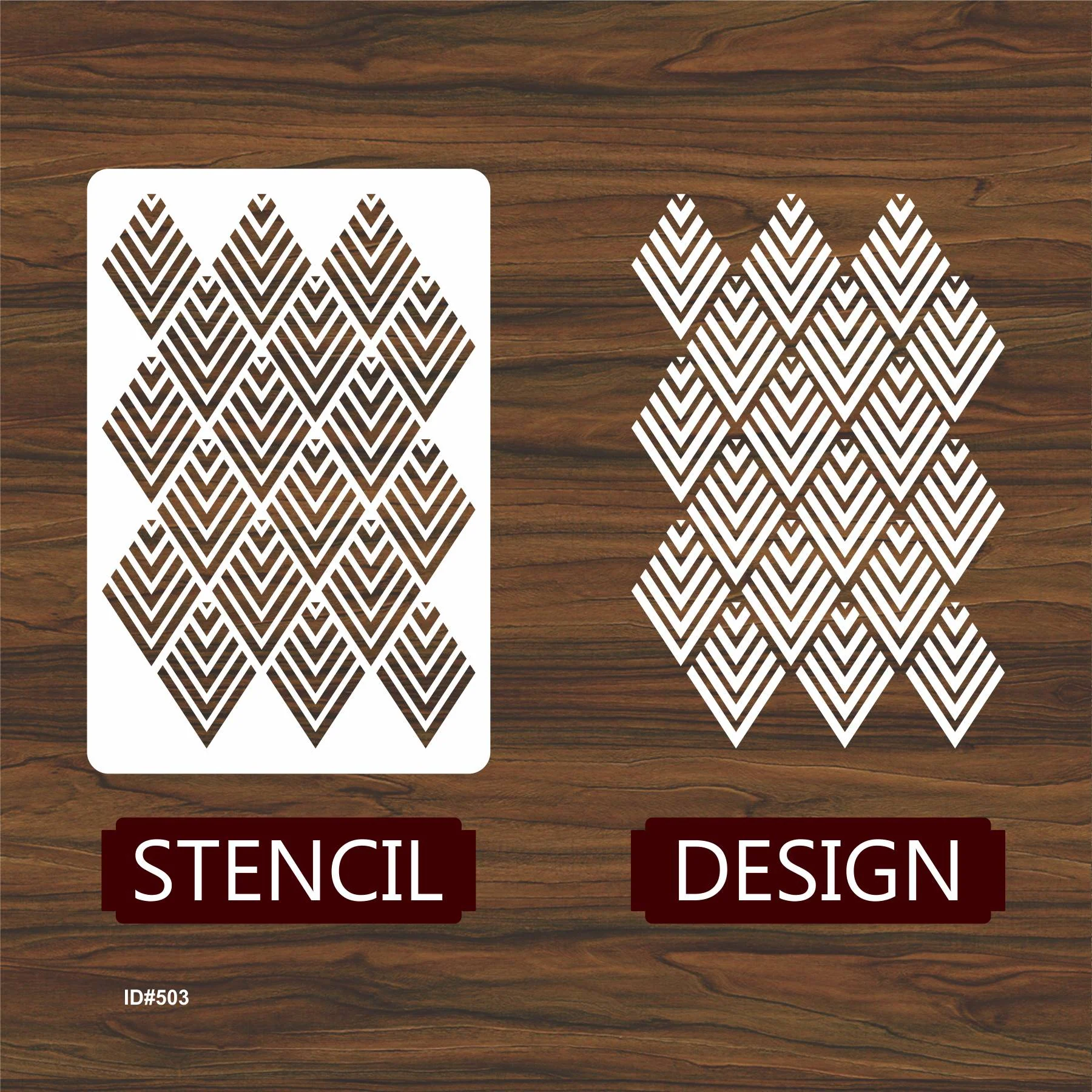 Geomatric Pattren Stencil For Canvas, Wood, Clothes, Floor And Wall Painting. ID #503 - Image 3