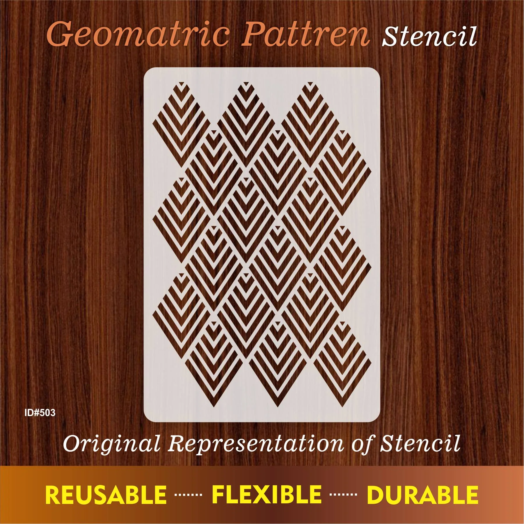 Geomatric Pattren Stencil For Canvas, Wood, Clothes, Floor And Wall Painting. ID #503 - Image 6