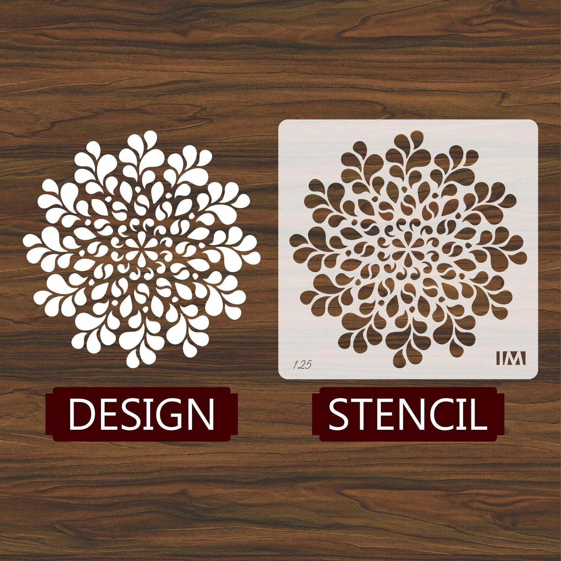 Geometric abstract mandala Reusable Stencil for Canvas and wall painting.ID#125 - Image 2