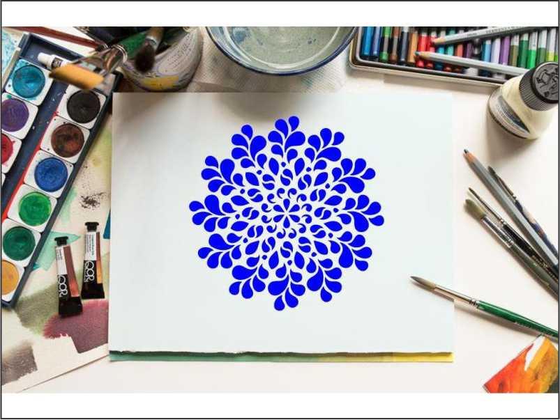 Geometric abstract mandala Reusable Stencil for Canvas and wall painting.ID#125 - Image 5