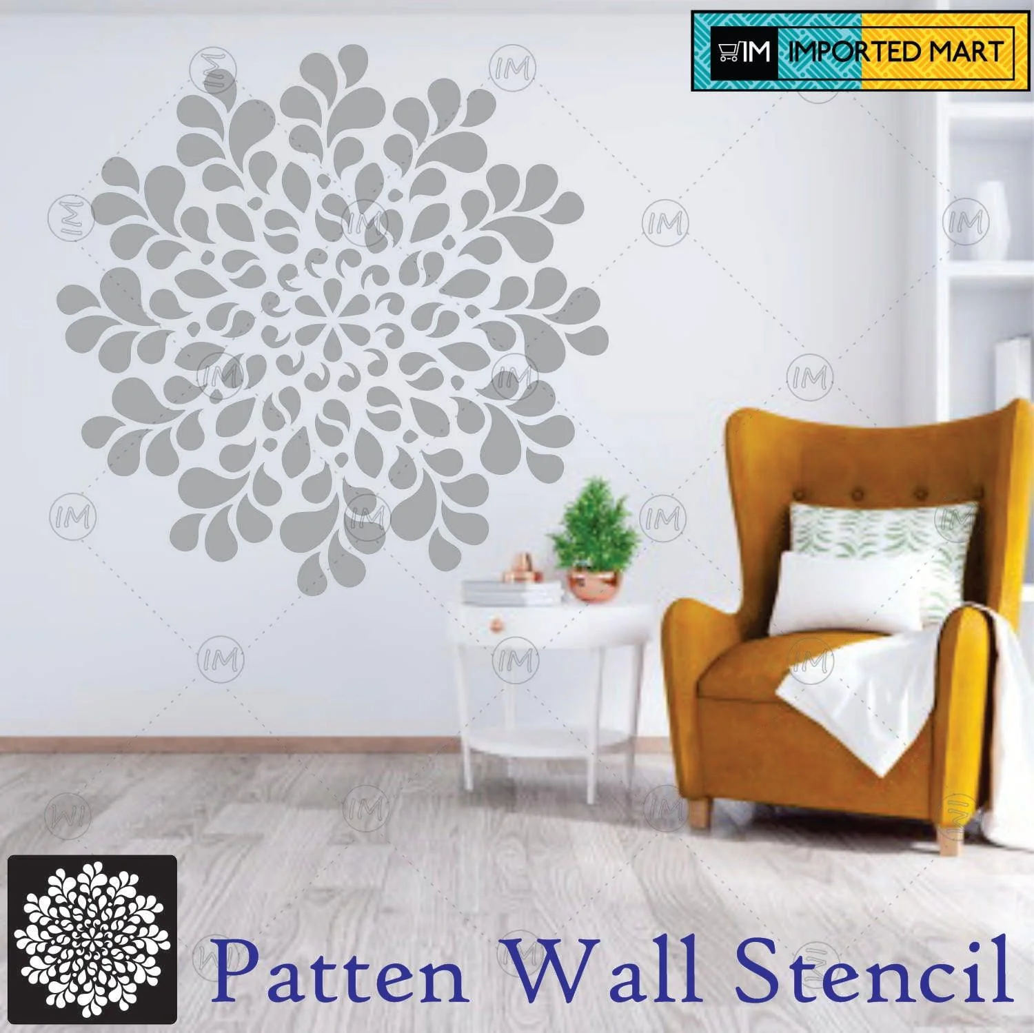 Geometric abstract mandala Reusable Stencil for Canvas and wall painting.ID#125 - Image 6