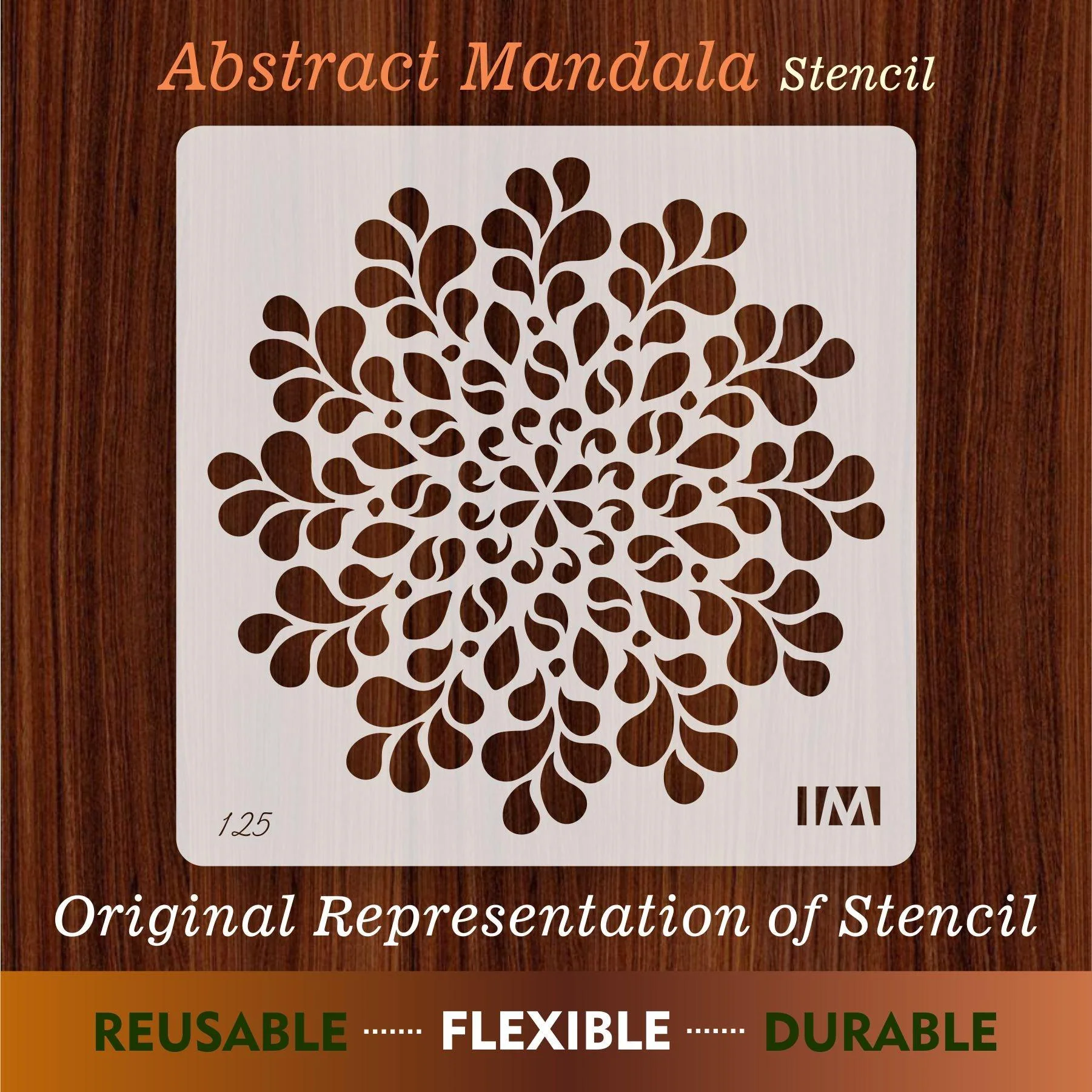 Geometric abstract mandala Reusable Stencil for Canvas and wall painting.ID#125 - Image 8