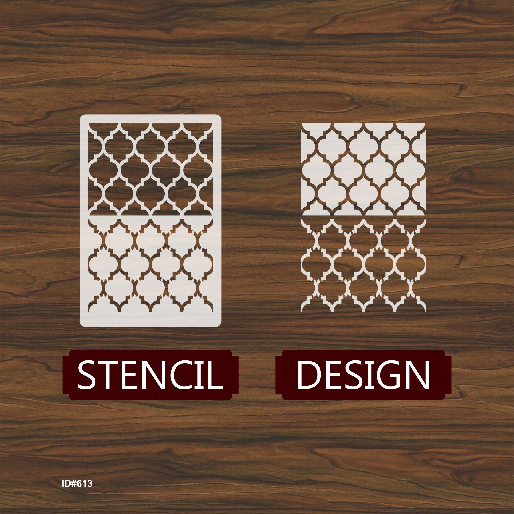 Geometric Arabesque moroccan stencil for canvas & wall background  ID #613 - Image 3