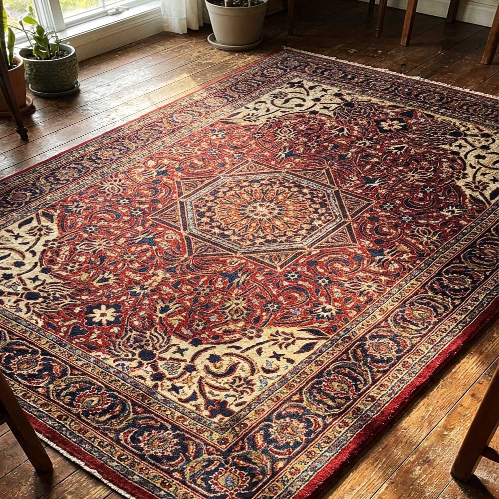Geometric Arabesque Rug Stencil for Floor & Carpet Painting –  Design – ID# 757 - Image 6