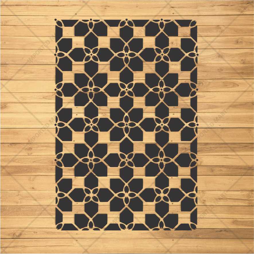 Geometric Cube Pattern Stencil for Wall, Floor & Wood Art – 3D Illusion Design – ID# 665 - Image 3
