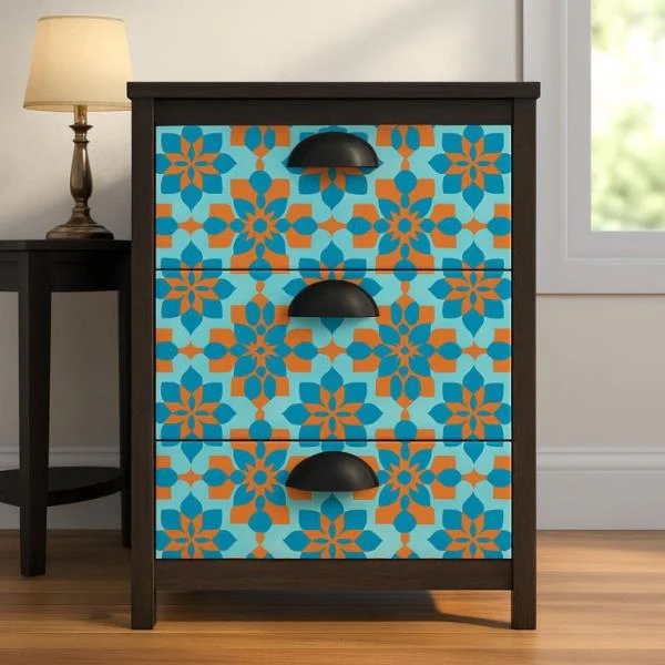 Geometric Cube Pattern Stencil for Wall, Floor & Wood Art – 3D Illusion Design – ID# 665 - Image 6