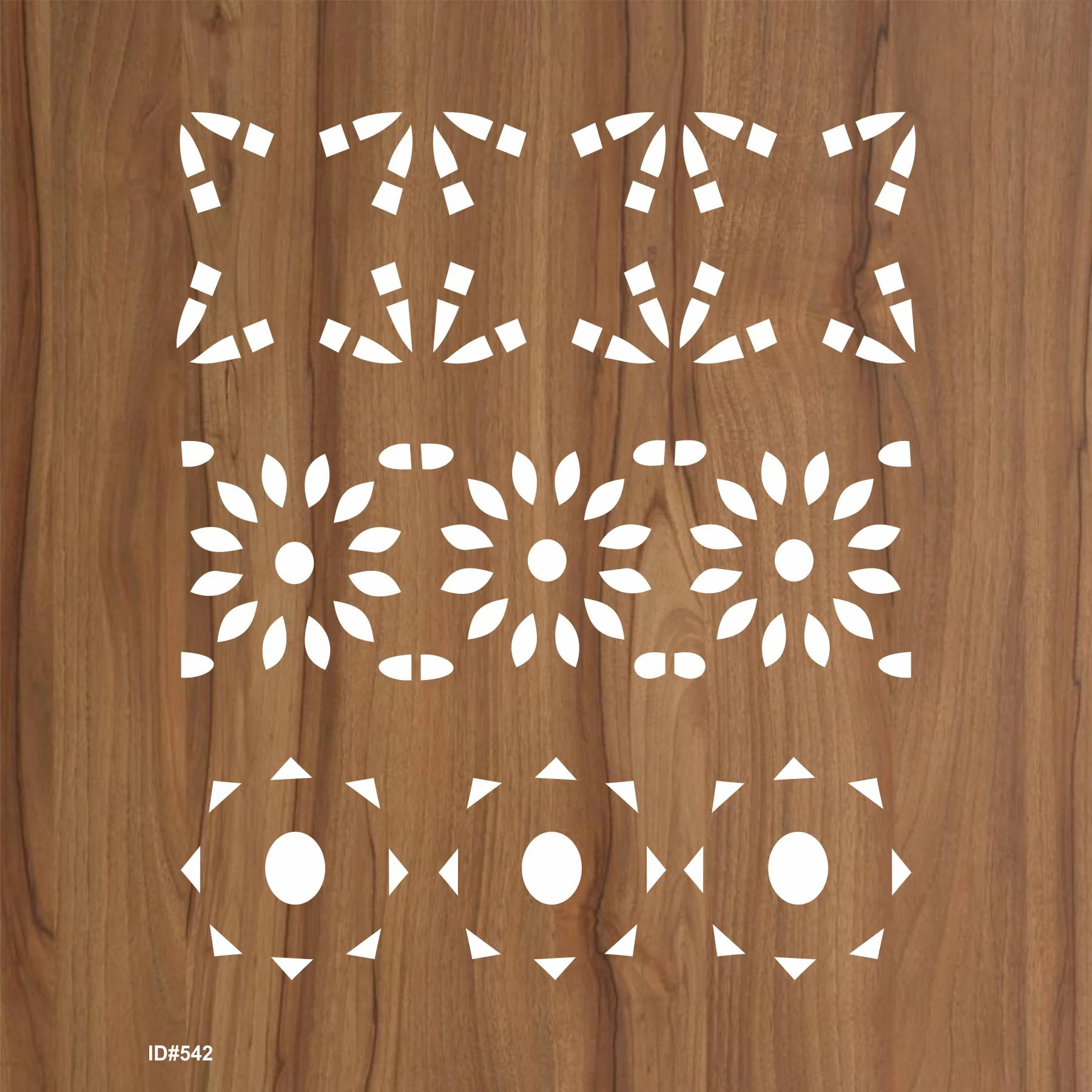 Geometric Floral Border Stencil for Walls, Wood & Fabric – Reusable Mylar Pattern – ID#542 - Image 3