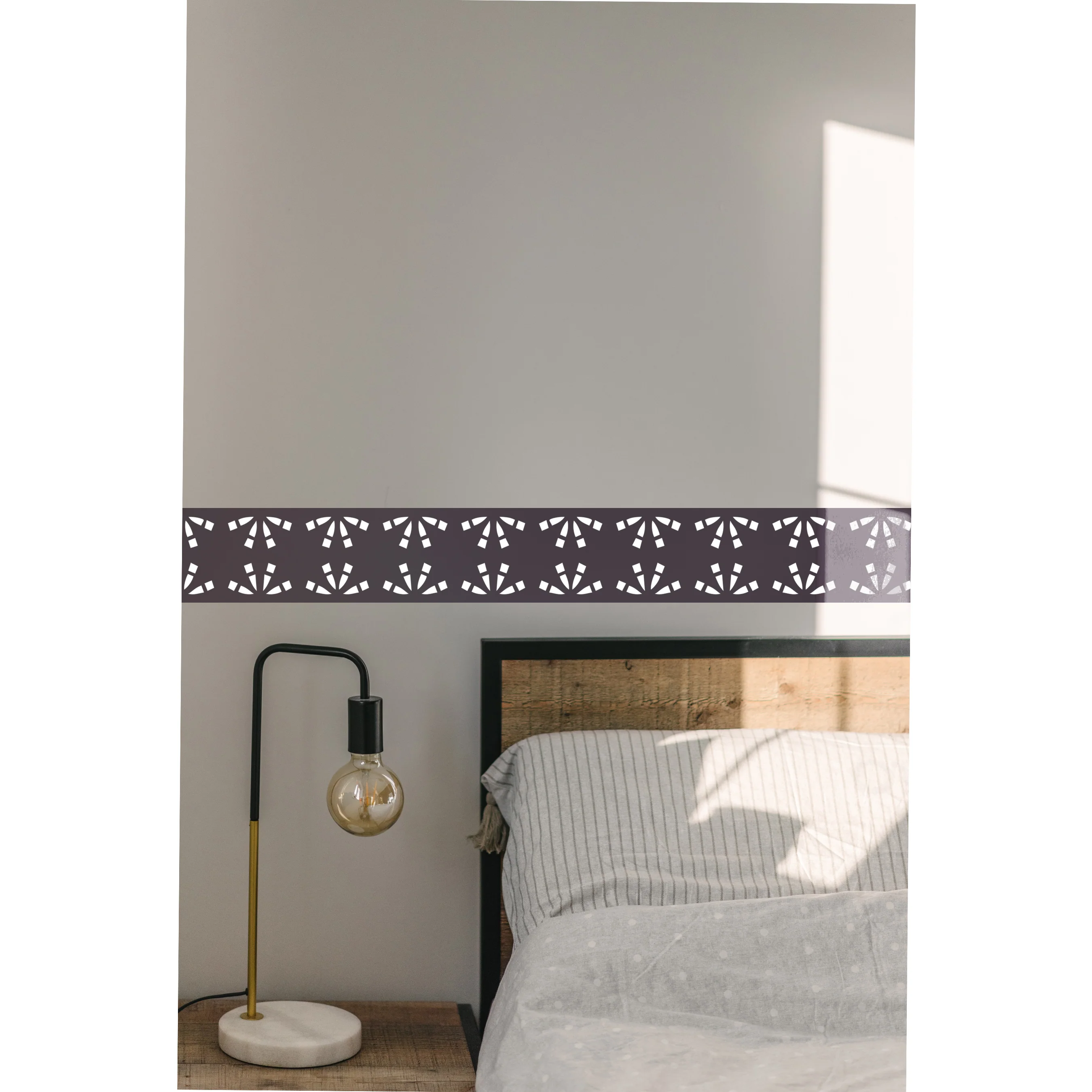 Geometric Floral Border Stencil for Walls, Wood & Fabric – Reusable Mylar Pattern – ID#542 - Image 5