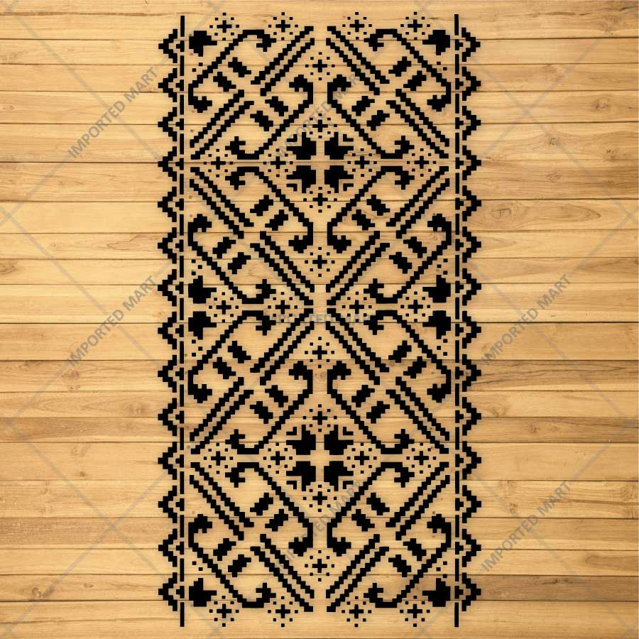Geometric Folk Pattern Stencil for Wall, Floor & Furniture Décor – Ethnic Border Design – ID# 722 - Image 3