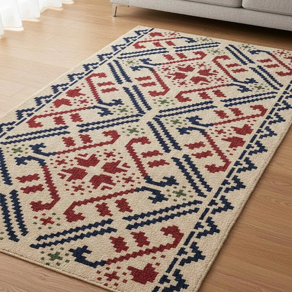Geometric Folk Pattern Stencil for Wall, Floor & Furniture Décor – Ethnic Border Design – ID# 722 - Image 7