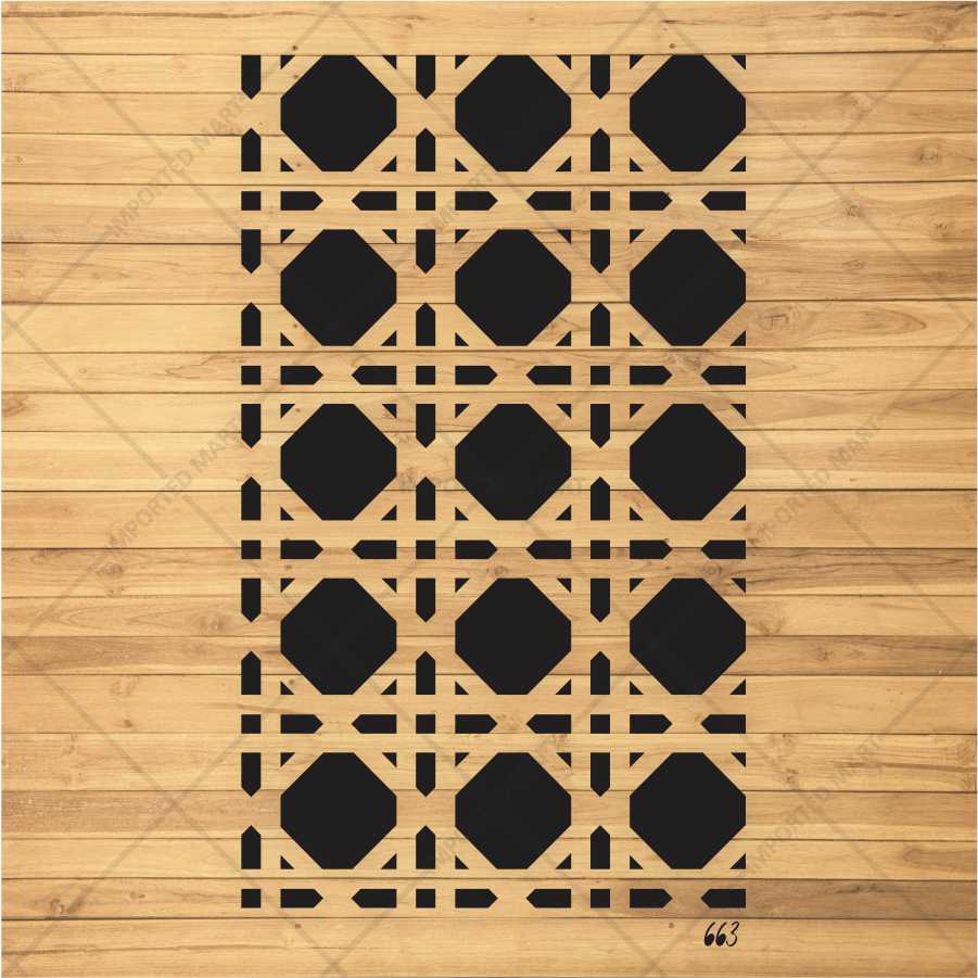 Geometric Grid Lattice Stencil for Wall, Wood & Decor – Reusable Islamic-Inspired Pattern – ID# 663 - Image 3
