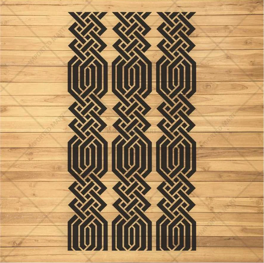 Geometric Knot Stencil for Wall, Wood & Furniture – Modern Lattice Design – ID# 669 - Image 3