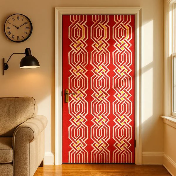 Geometric Knot Stencil for Wall, Wood & Furniture – Modern Lattice Design – ID# 669 - Image 6