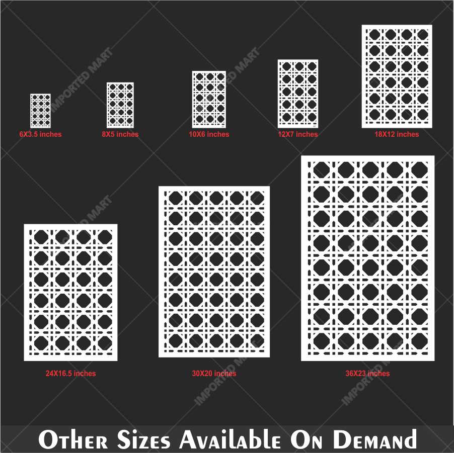 Geometric Lattice Pattern Stencil for Wall, Wood & Fabric Art – Modern Octagon Grid Design – ID# 663 - Image 5