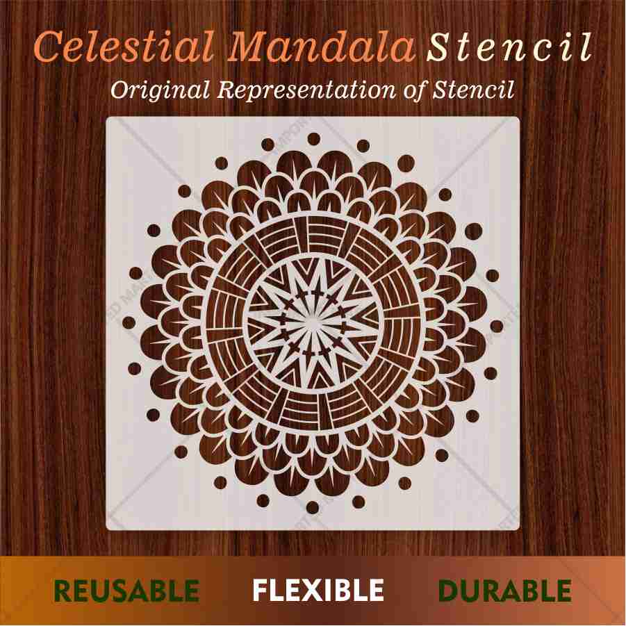 Circular Floral Pattern DIY Home Decor – Durable Reusable Mylar – ID 704