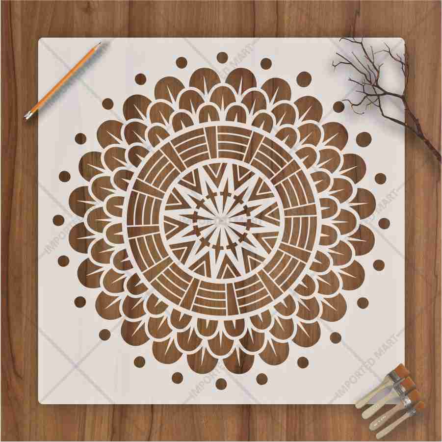 Circular Floral Pattern DIY Home Decor – Durable Reusable Mylar – ID 704 - Image 2