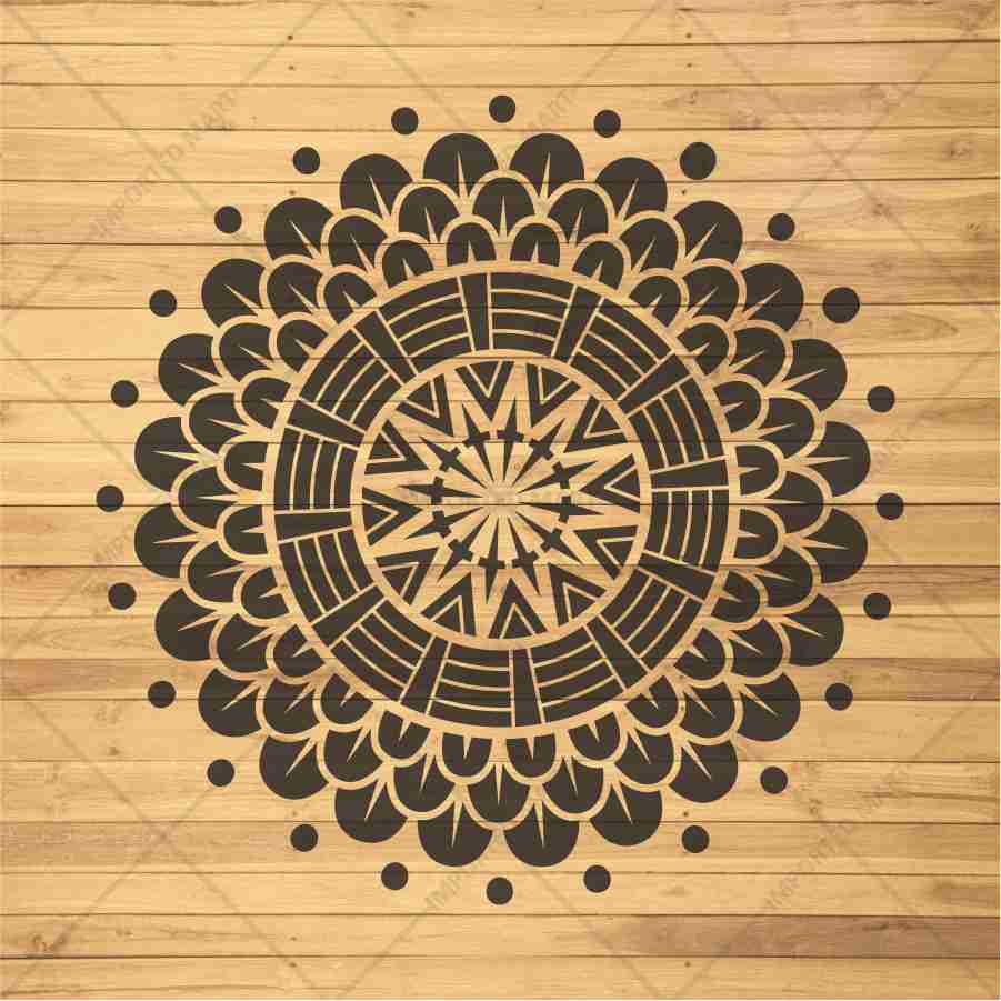 Circular Floral Pattern DIY Home Decor – Durable Reusable Mylar – ID 704 - Image 3