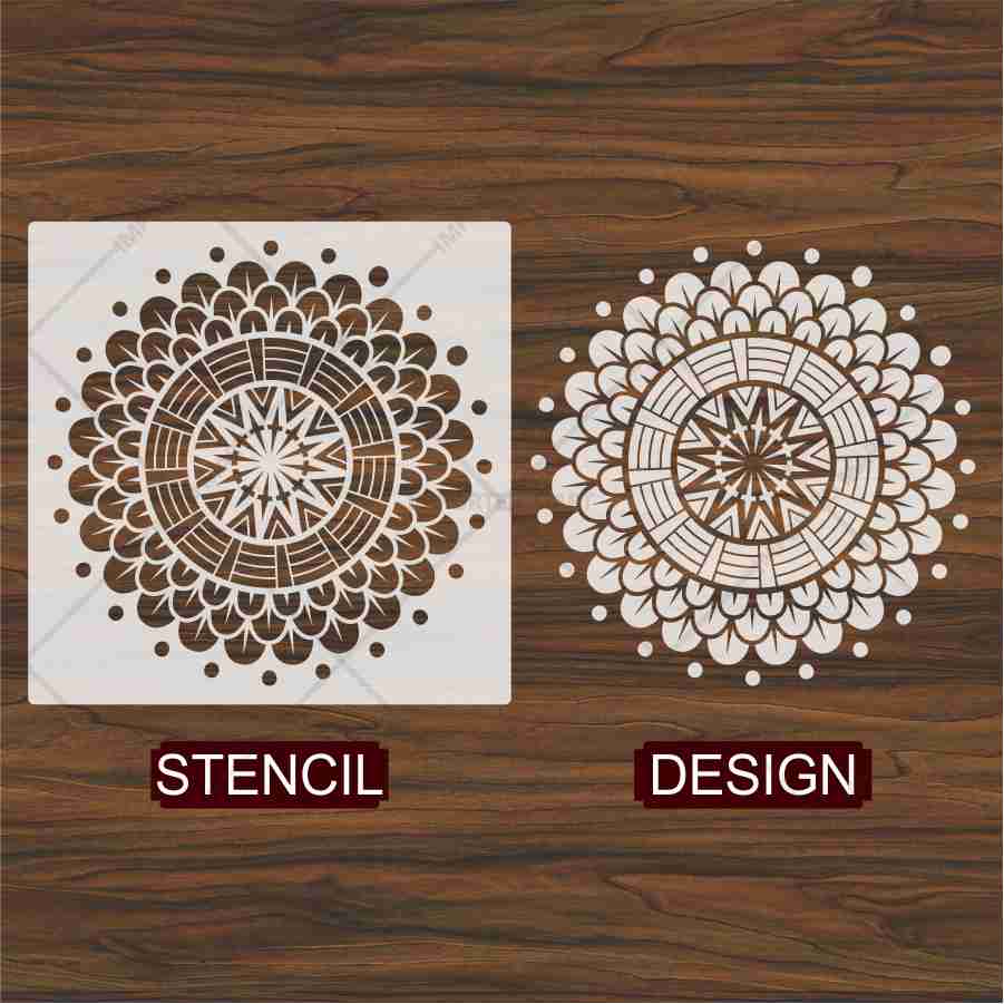 Circular Floral Pattern DIY Home Decor – Durable Reusable Mylar – ID 704 - Image 4