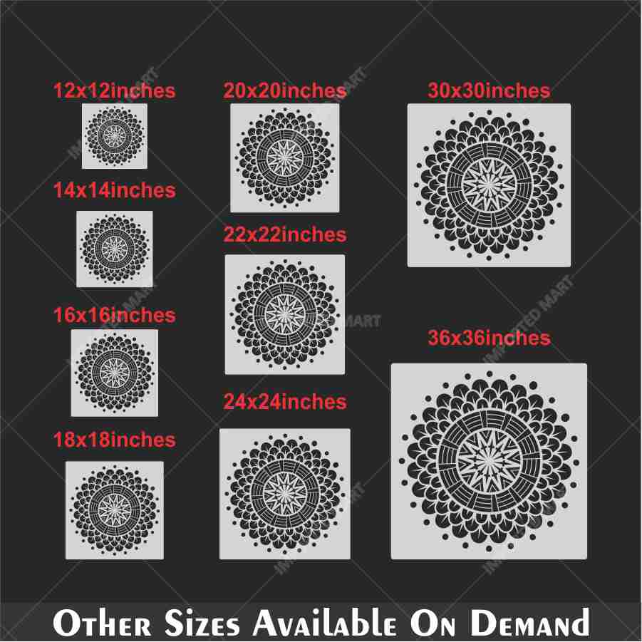 Circular Floral Pattern DIY Home Decor – Durable Reusable Mylar – ID 704 - Image 5