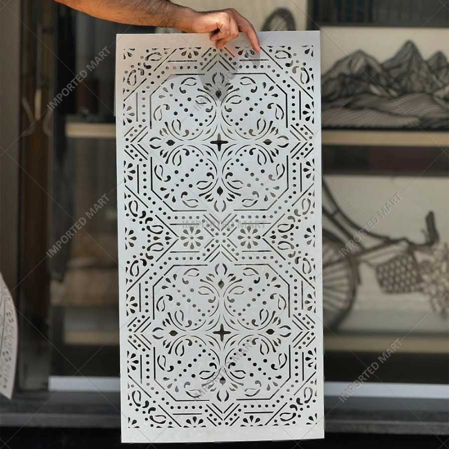 Geometric Paisley Wall Stencil for Furniture, Tiles & Floor Art – Ornamental Mandala Pattern – ID# 737