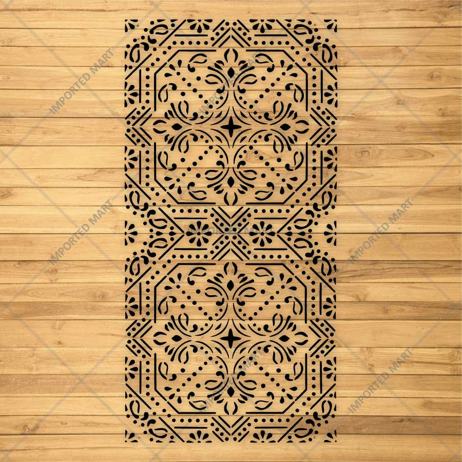Geometric Paisley Wall Stencil for Furniture, Tiles & Floor Art – Ornamental Mandala Pattern – ID# 737 - Image 5