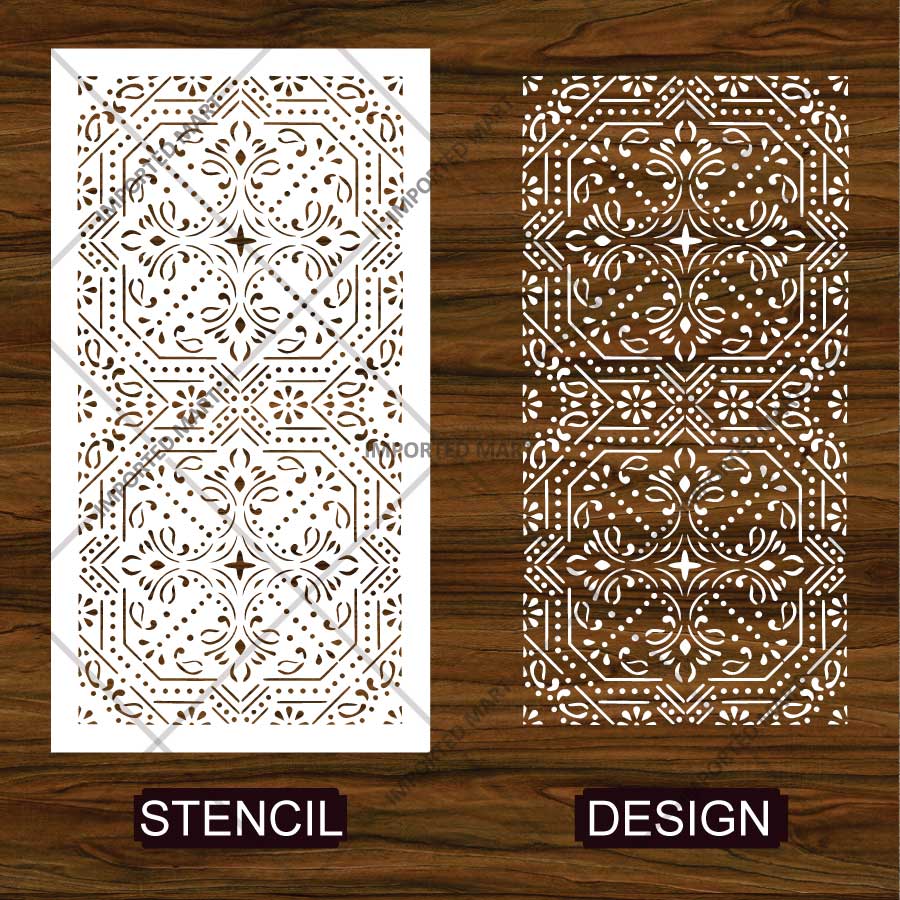 Geometric Paisley Wall Stencil for Furniture, Tiles & Floor Art – Ornamental Mandala Pattern – ID# 737 - Image 7